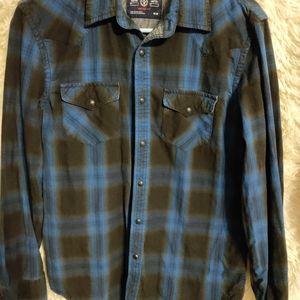 Men's American Eagle Outfitters Plaid Western Style Shirt Size Medium